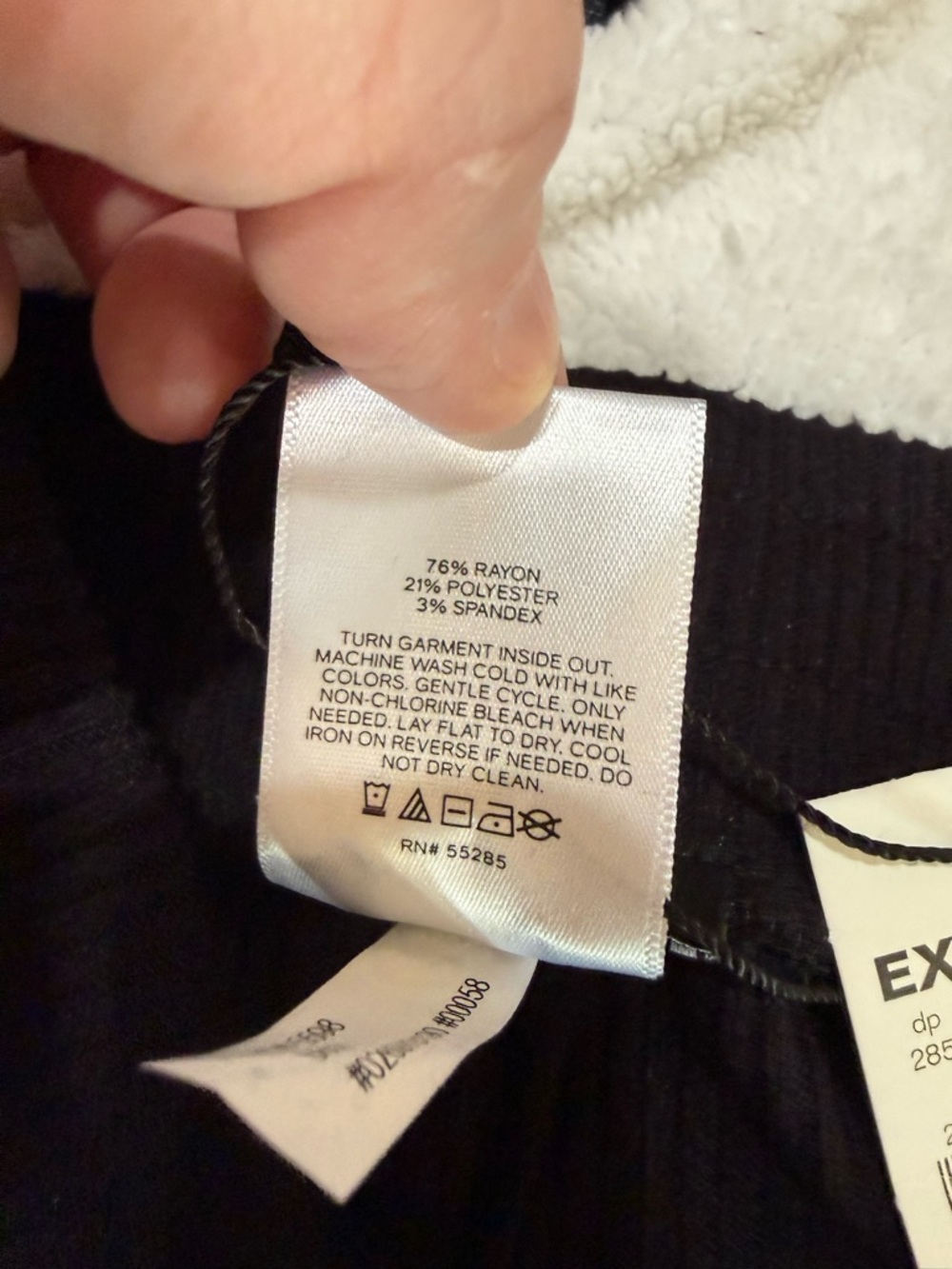 Express Black Ribbed Knit Drawstring Pants - Picture 6 of 6